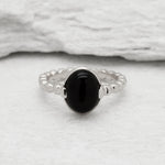 2637-R-nONY: Sterling Silver 925 Black Natural Onyx