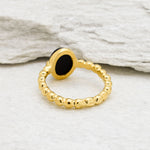 2637-R-nONY: Gold Vermeil 18k Black Natural Onyx