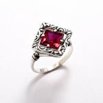 2942-R-cRUB: Sterling Silver 925 Created Ruby