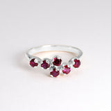Gold Ruby Ring - Stacked Ruby Band - Ruby Antique Ring