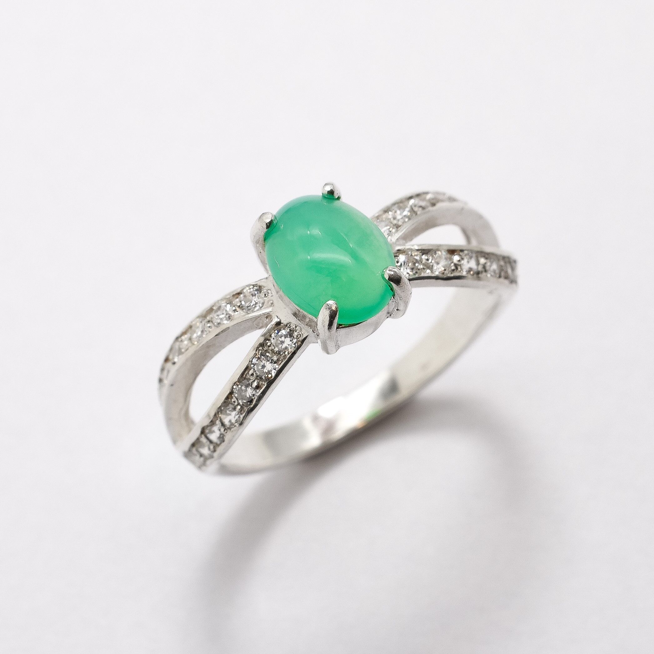 2510-R-nCHR-1: Sterling Silver 925 Australian Chrysoprase