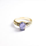 Tribal Purple Ring - Gold Tanzanite Ring - Vintage Boho Ring