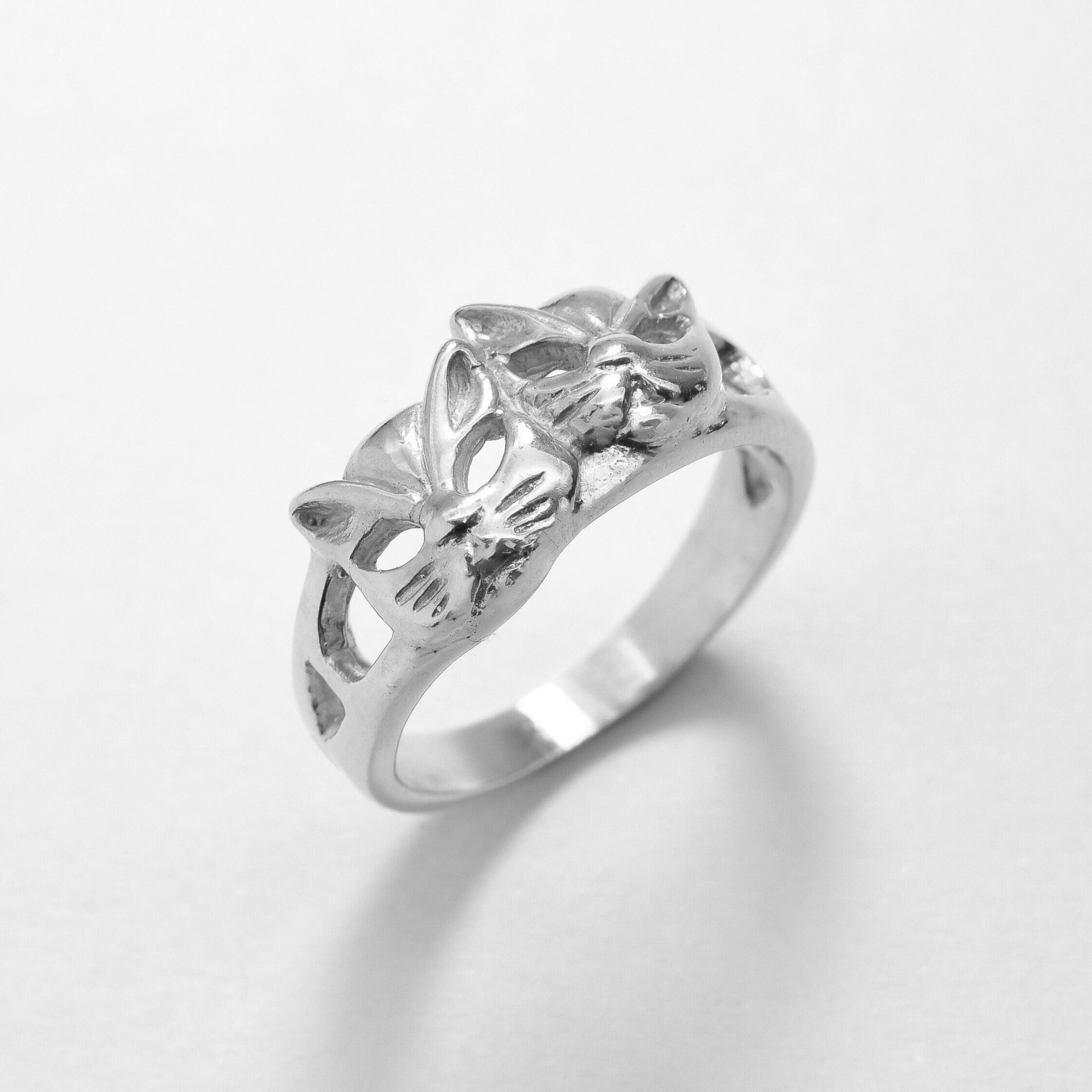 Gold Cat Ring, Cat Face Ring, Two Cats Ring, Cat Band, Kitty Ring, Cat Mask Ring, Kitten Ring, Animal Ring, Gold Plated Ring, Gold Vermeil