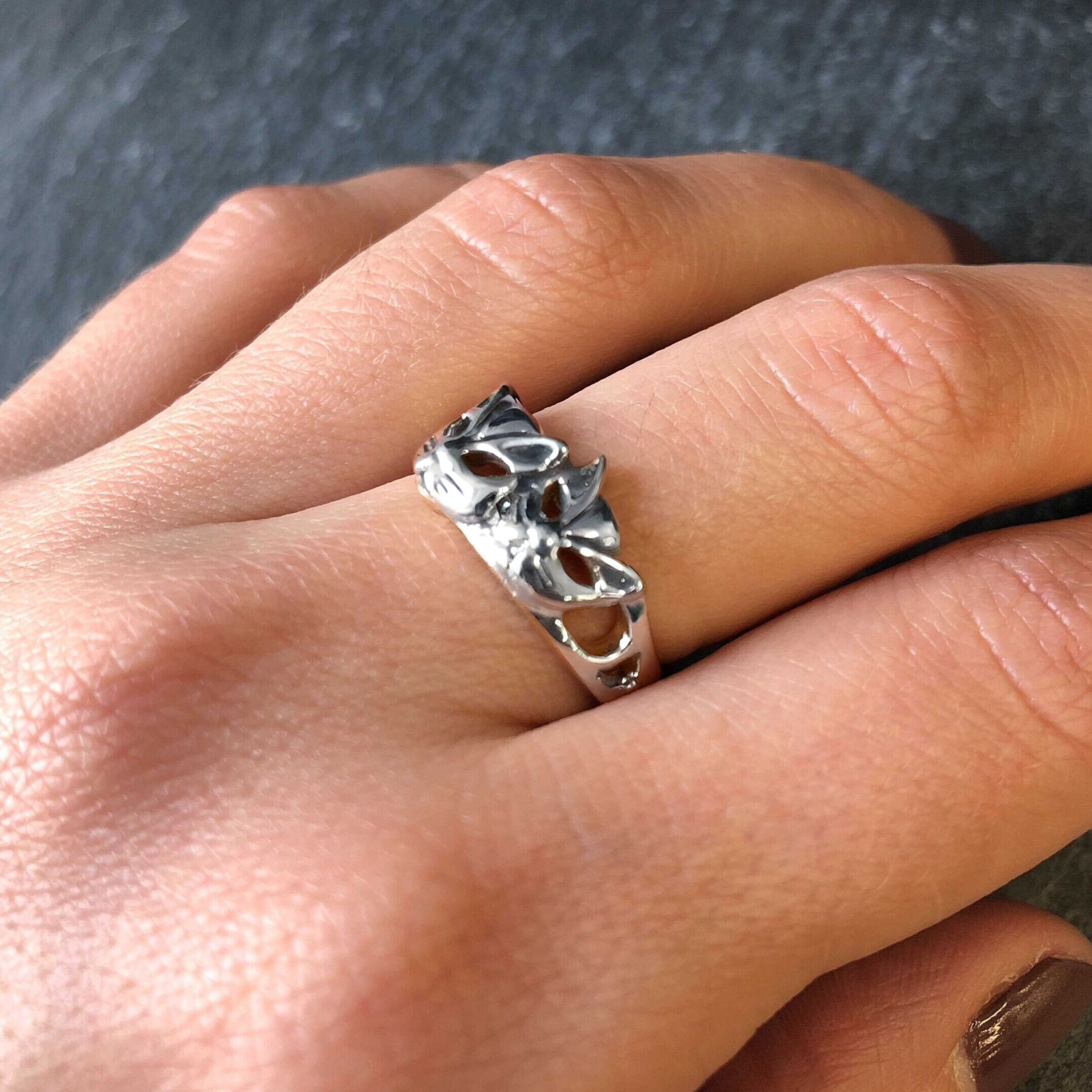 Gold Cat Ring, Cat Face Ring, Two Cats Ring, Cat Band, Kitty Ring, Cat Mask Ring, Kitten Ring, Animal Ring, Gold Plated Ring, Gold Vermeil