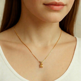 Gold Citrine Pendant - Natural Citrine Necklace - Yellow Gemstone Necklace