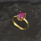 Ruby Gold Ring - Promise Ring, Solitaire Ruby Ring, July Birthstone Ring