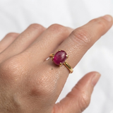 Ruby Gold Ring - Promise Ring, Solitaire Ruby Ring, July Birthstone Ring