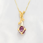 Chic 18k Gold Vermeil Pendant with Oval Ruby, a July birthstone symbolizing nobility, perfect for everyday elegance and gifting.