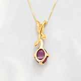 Chic 18k Gold Vermeil Pendant with Oval Ruby, a July birthstone symbolizing nobility, perfect for everyday elegance and gifting.