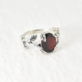 2848-R-nGAR/1: Sterling Silver 925 Garnet 10x8mm Oval