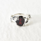 2848-R-nGAR/1: Sterling Silver 925 Garnet 10x8mm Oval