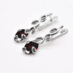 2848-E-nGAR/1: Sterling Silver 925 Garnet 10x8mm Oval