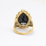 6025-R-nONY: Gold Vermeil 18k Onyx 16x12 Teardrop