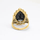 6025-R-nONY: Gold Vermeil 18k Onyx 16x12 Teardrop