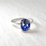 2829-R-cTAN: Sterling Silver 925 Created Tanzanite 10x8 oval
