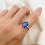 2829-R-cTAN: Sterling Silver 925 Created Tanzanite 10x8 oval