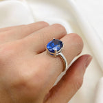 2829-R-cTAN: Sterling Silver 925 Created Tanzanite 10x8 oval