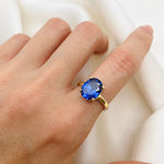 2829-R-cTAN: Rose Gold Vermeil Created Tanzanite 10x8 oval