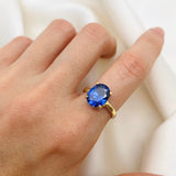 2829-R-cTAN: Rose Gold Vermeil Created Tanzanite 10x8 oval