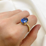 2829-R-cTAN: Rose Gold Vermeil Created Tanzanite 10x8 oval