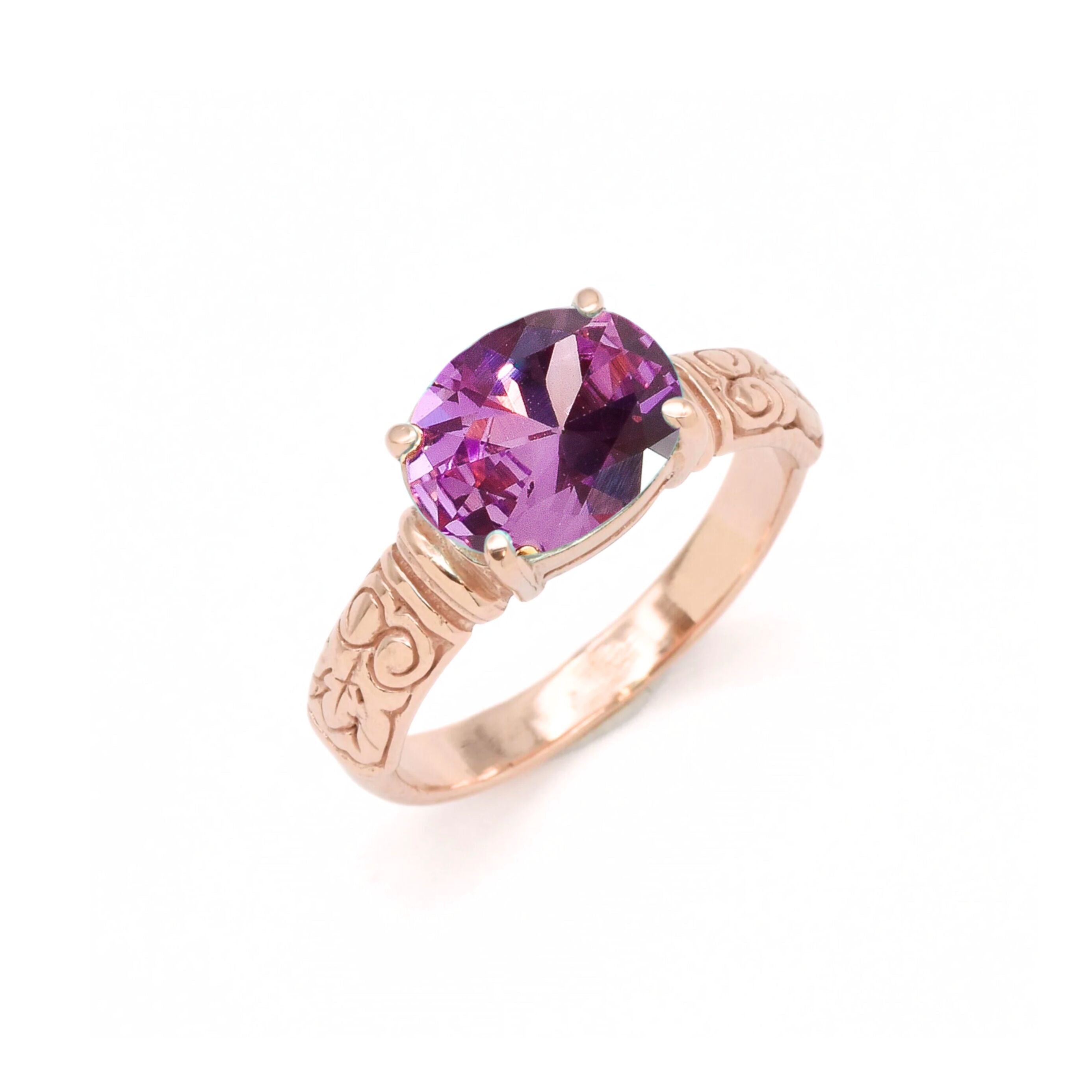 2804-R-nAME: Rose Gold Vermeil Amethyst 10x8mm Oval