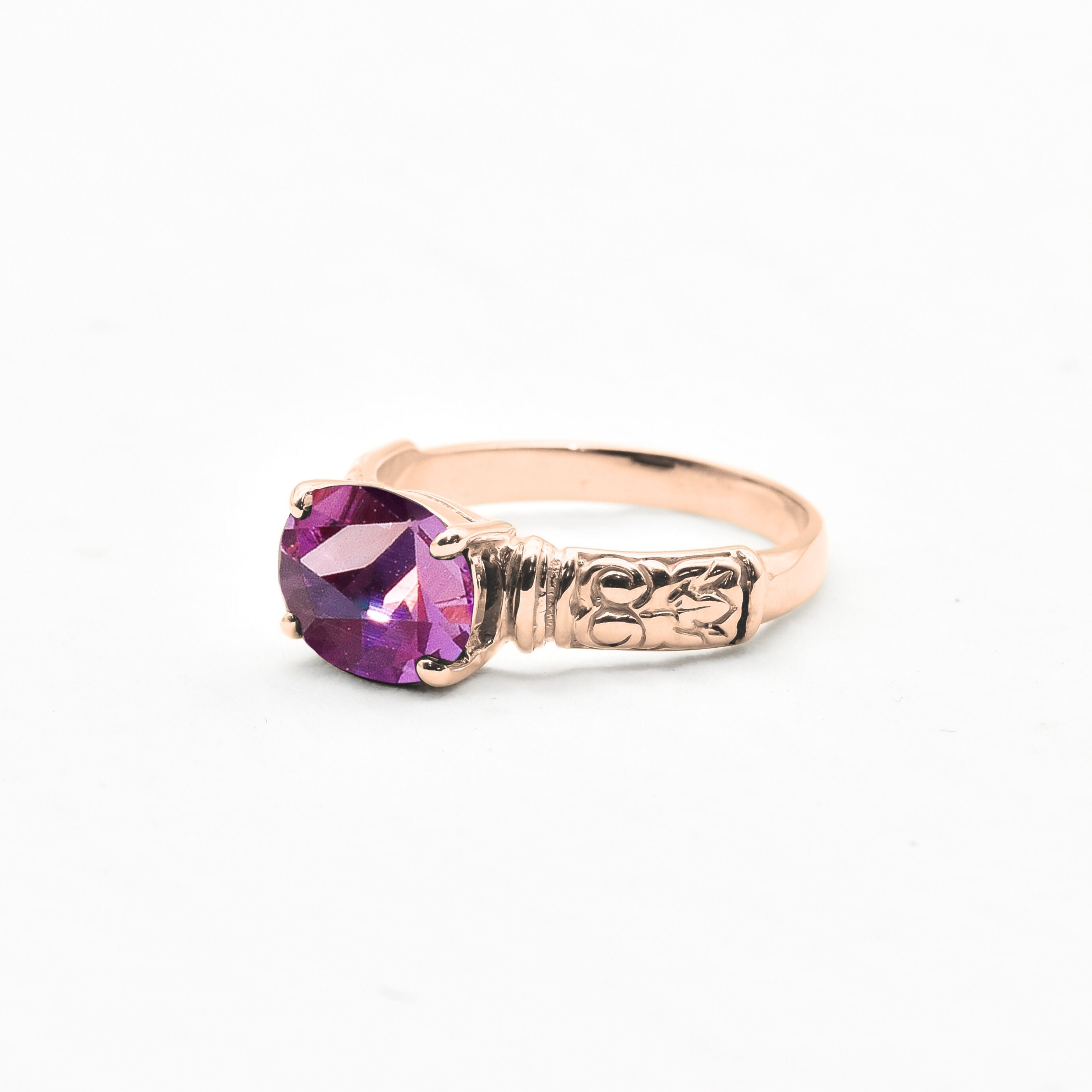 2804-R-nAME: Rose Gold Vermeil Amethyst 10x8mm Oval