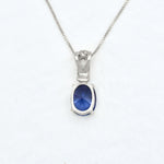 Tanzanite Pendant Back View in White Background