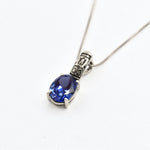 Tanzanite Pendant Angled View in White Background