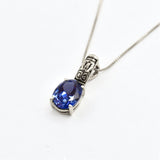 Tanzanite Pendant Angled View in White Background