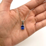2804-P-cTAN: Sterling Silver 925 Created Tanzanite 10x8 oval