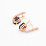 2829-E-cTAN: Rose Gold Vermeil Created Tanzanite 10x8 oval