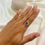 2350-R-cTAN: Gold Vermeil 18k Created Tanzanite 10x8 oval