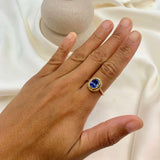 2350-R-cTAN: Gold Vermeil 18k Created Tanzanite 10x8 oval
