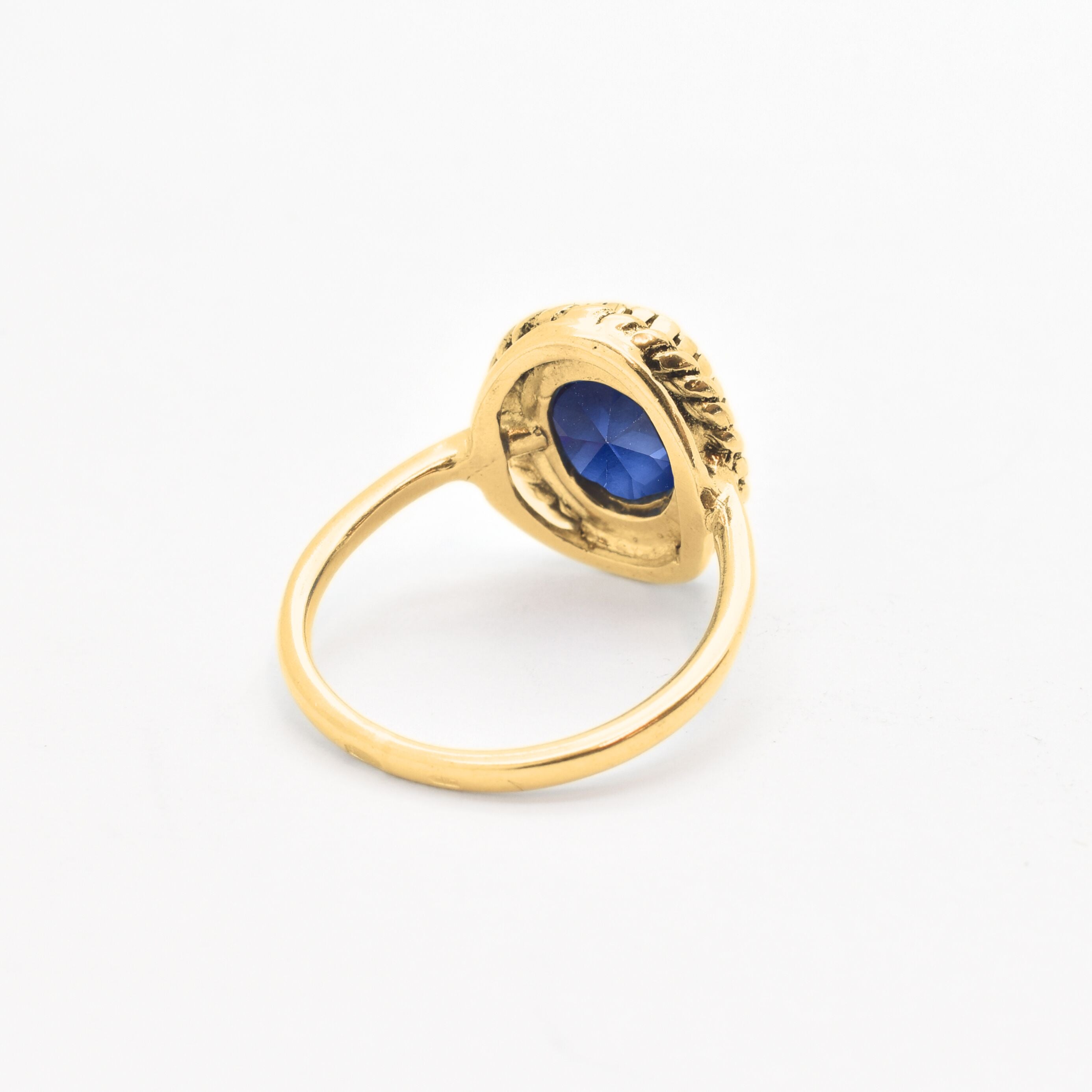 2350-R-cTAN: Gold Vermeil 18k Created Tanzanite 10x8 oval