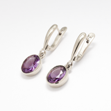 1118-E-nAME: Sterling Silver 925 Amethyst 10x8mm Oval