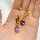 1118-E-nAME: Gold Vermeil 18k Amethyst 10x8mm Oval