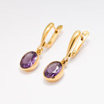 1118-E-nAME: Gold Vermeil 18k Amethyst 10x8mm Oval