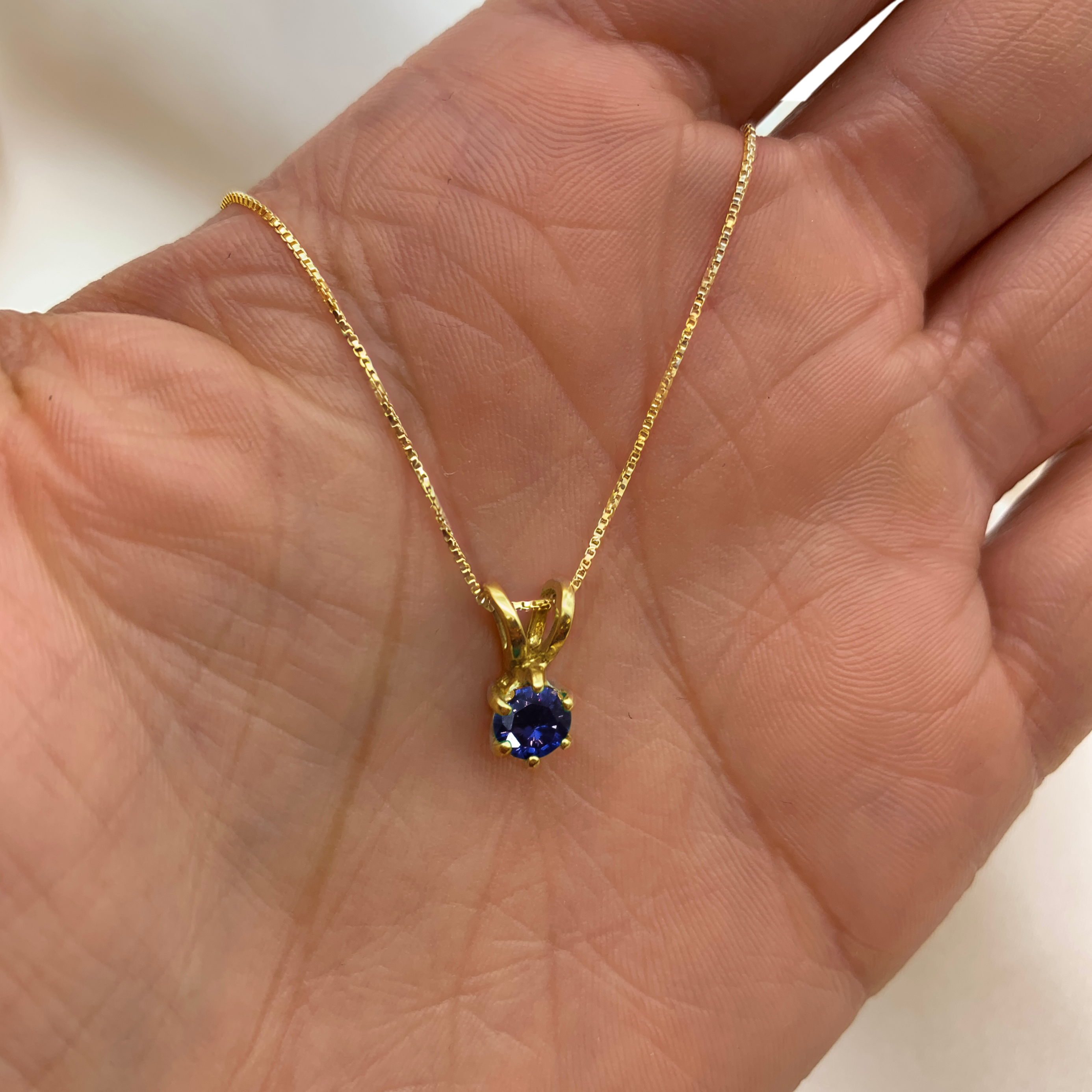 2910-P-cTAN: Gold Vermeil 18k Created Tanzanite 5mm