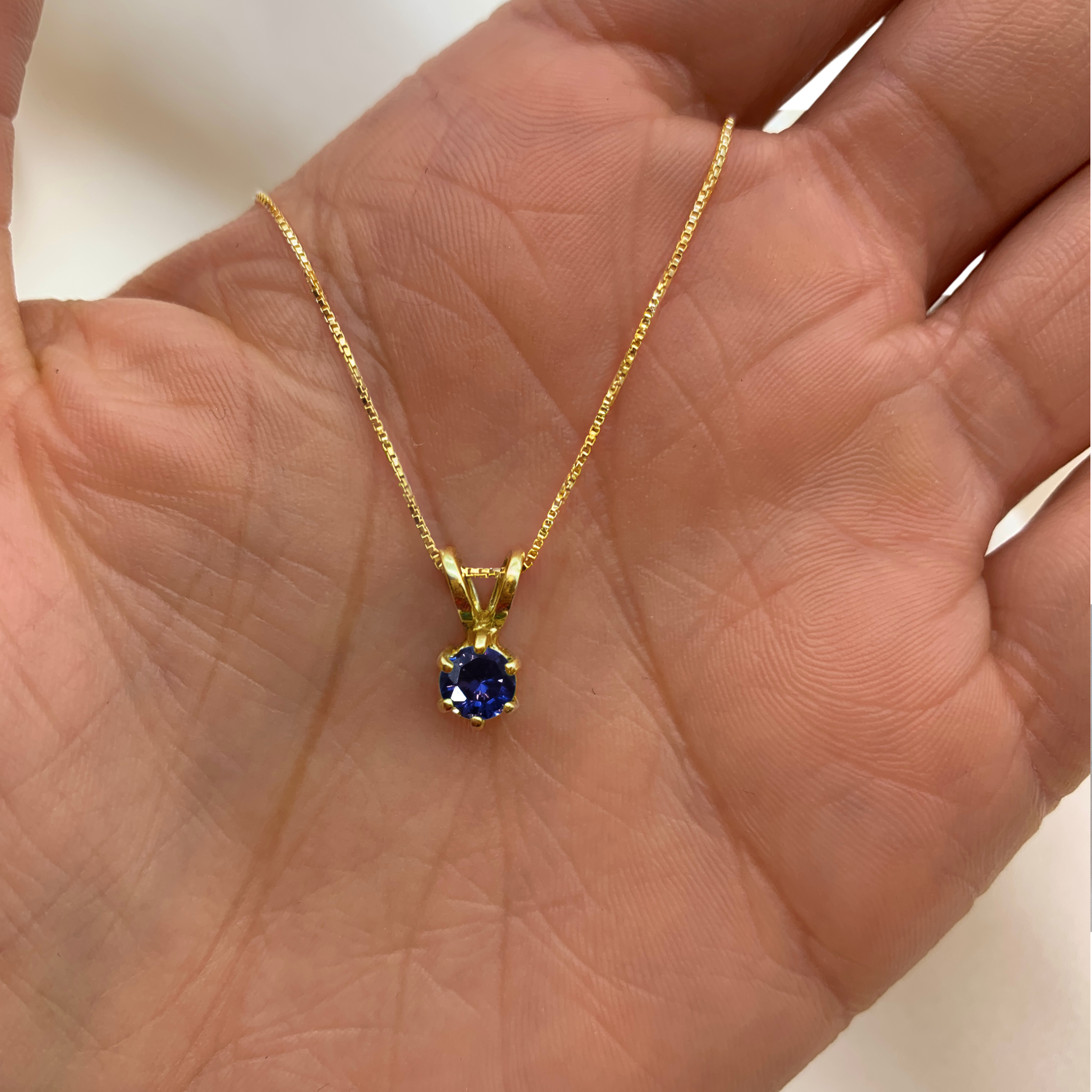 2910-P-cTAN: Gold Vermeil 18k Created Tanzanite 5mm