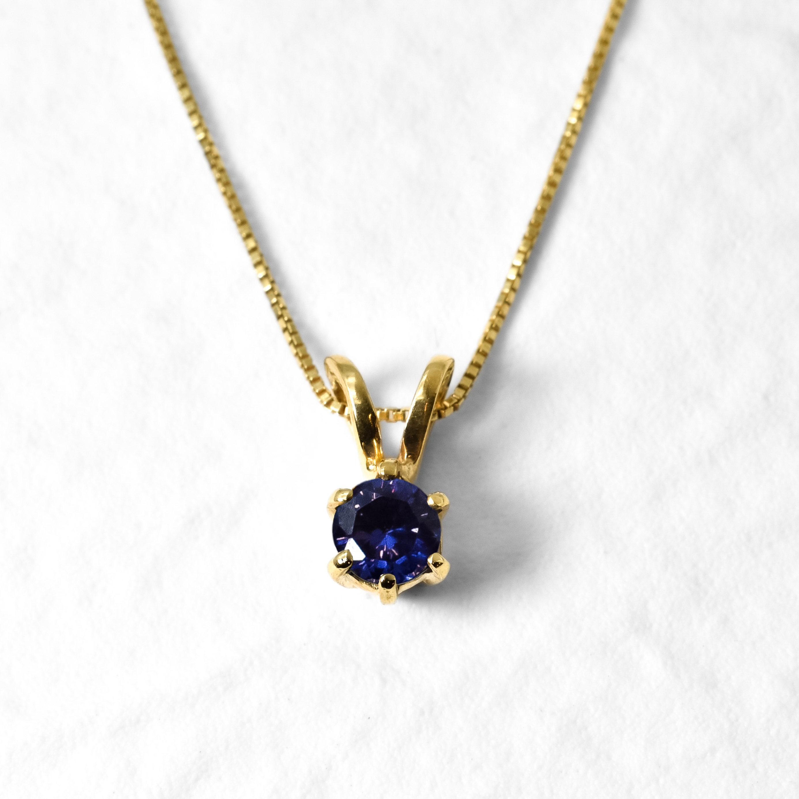 2910-P-cTAN: Gold Vermeil 18k Created Tanzanite 5mm