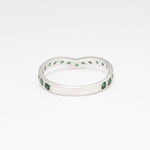 Stunning 925 Sterling Silver ring with a radiant Created Green Emerald, a meaningful gift option for birthdays and special events.