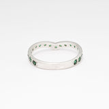 Stunning 925 Sterling Silver ring with a radiant Created Green Emerald, a meaningful gift option for birthdays and special events.