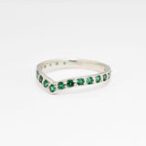 Stylish 925 Sterling Silver ring with a stunning Round Created Green Emerald, great for daily wear and meaningful gifts.