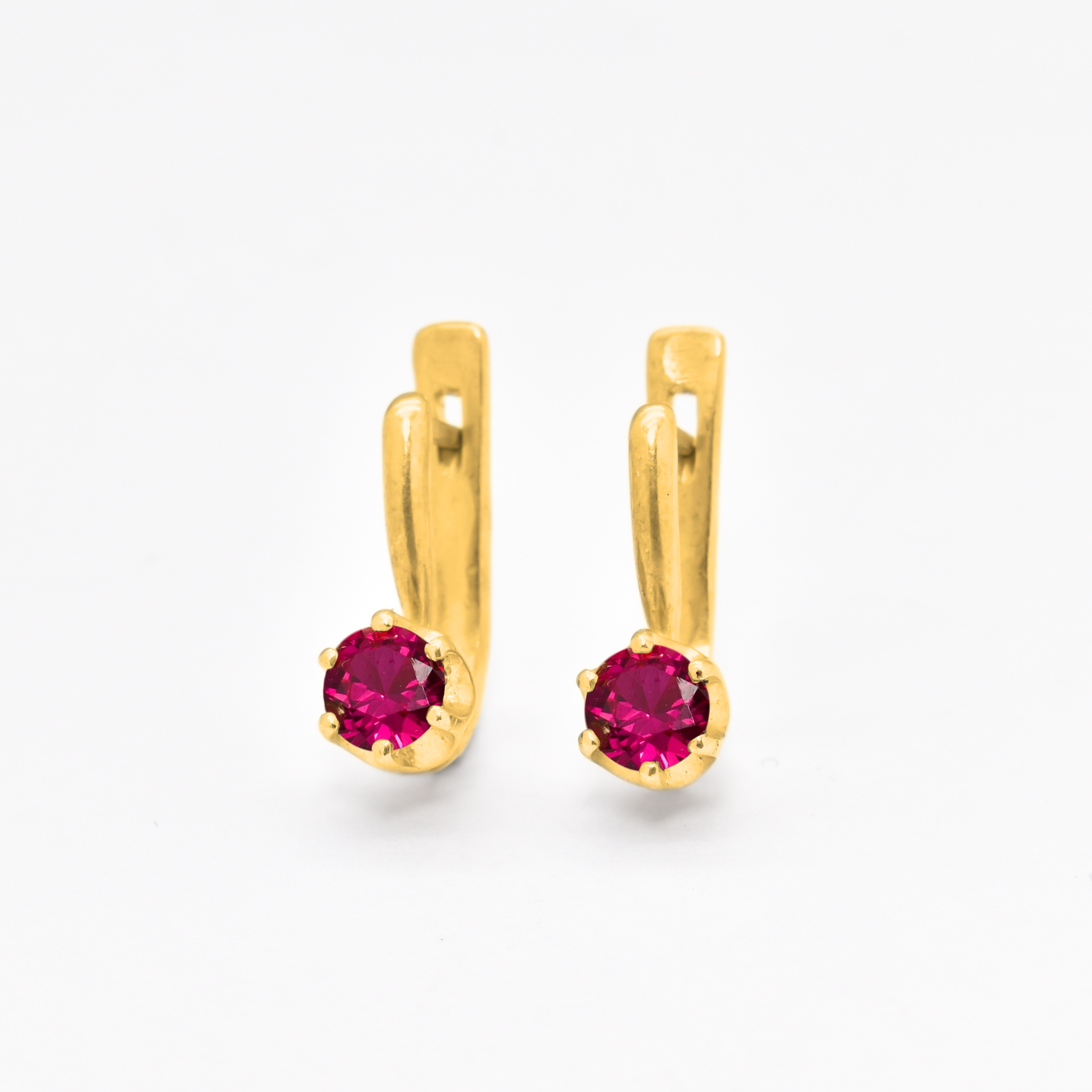 Long Ruby Earrings - Red Drop Earrings - Vintage Ruby Studs