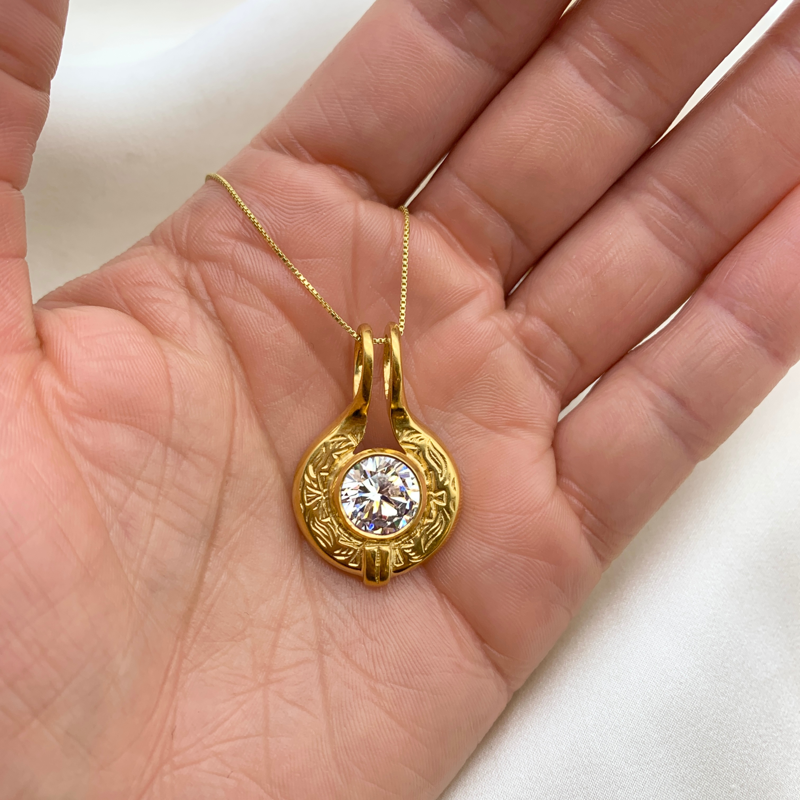 2021-P-cCZZ: Gold Vermeil 18k CZ 10mm