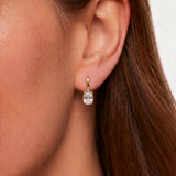 Gold Diamond Earrings - Diamond Drop Earrings - Sparkly Vintage Earrings