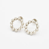 Gold Beaded Earrings - Circle Earrings -  Round Hoops