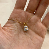 1059/1-P-cCZZ: Gold Vermeil 18k CZ 8x6 octagon