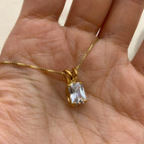 1059/1-P-cCZZ: Gold Vermeil 18k CZ 8x6 octagon