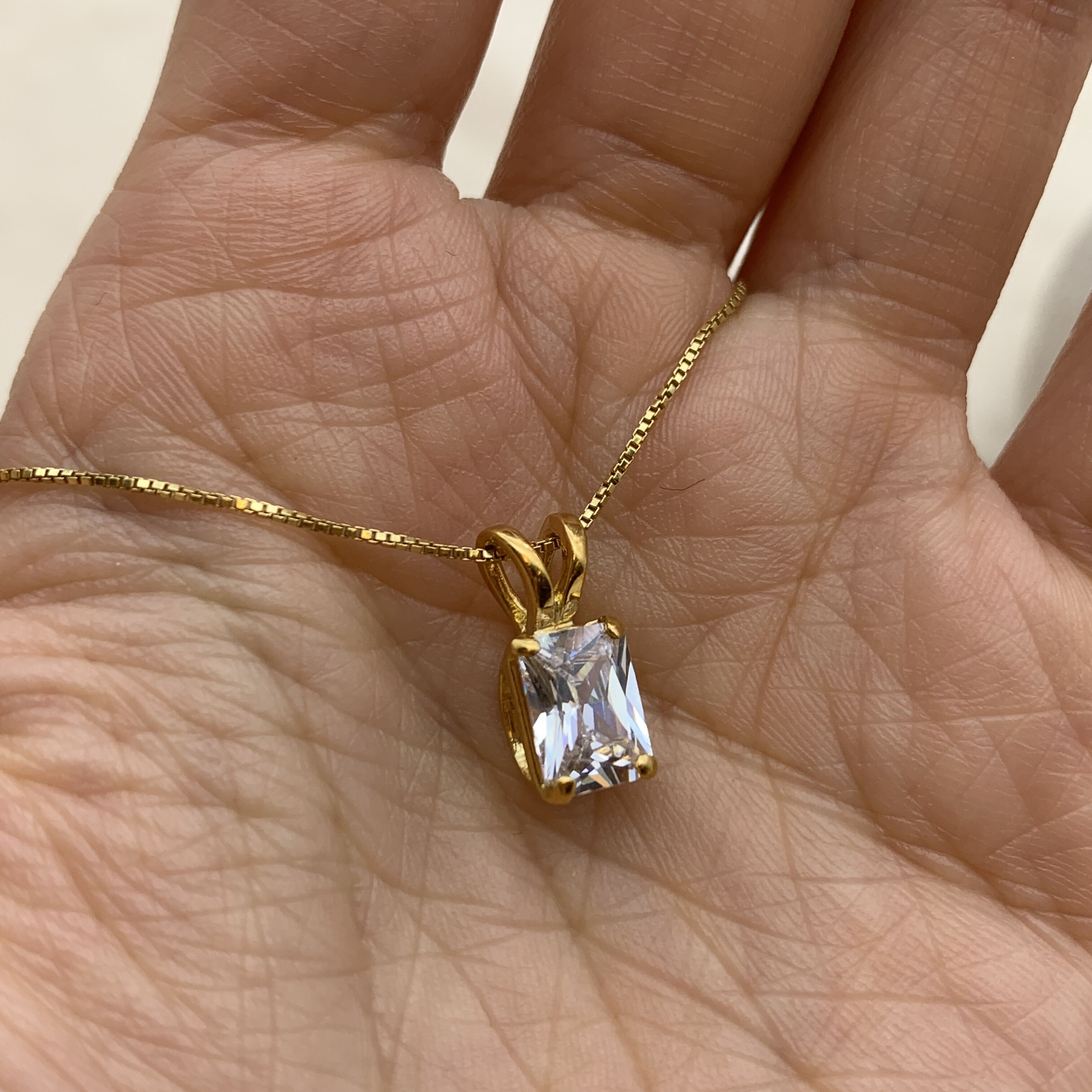 1059/1-P-cCZZ: Gold Vermeil 18k CZ 8x6 octagon
